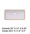 LS-C17 Undermount Rectangular Ceramic Sink White