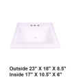 LS-C18-4 Drop-in Ceramic Sink White