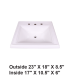 LS-C18-8 Drop-in Ceramic Sink White