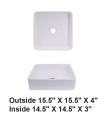 LS-C21 Above Counter Ceramic Sink White