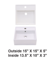 LS-C22 Above Counter Ceramic Sink White