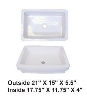 LS-C24 Above Counter Ceramic Sink White