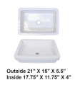 LS-C24 Above Counter Ceramic Sink White