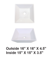 LS-C26 Above Counter Ceramic Sink White