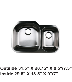 LS-73 Undermount Double Bowl 70/30 Stainless Steel Sink