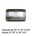 LS-78 Undermount Single Bowl Stainless Steel Sink