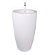 LS-C37 Pedestal Round Ceramic Sink White