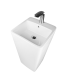 LS-C39 Pedestal Rectangular Ceramic Sink White