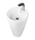 LS-C38 Pedestal Round Ceramic Sink White