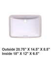 LS-C6 Undermount Rectangular Ceramic Sink White