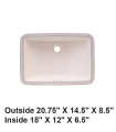 LS-C7 Undermount Rectangular Ceramic Sink Bisque