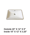 LS-C6ADA Undermount Rectangular Ceramic ADA Sink White