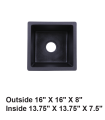 LS-GC26 Undermount Single Bowl Granite Composite Sink Black