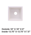 LS-GC26 Undermount Single Bowl Granite Composite Sink White