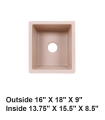LS-GC28 Undermount Single Bowl Granite Composite Sink Bisque