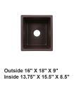LS-GC28 Undermount Single Bowl Granite Composite Sink Coffee
