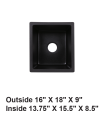 LS-GC28 Undermount Single Bowl Granite Composite Sink Black