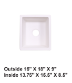 LS-GC28 Undermount Single Bowl Granite Composite Sink White