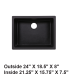 LS-GC48 Undermount Single Bowl Granite Composite Sink Black