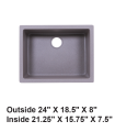 LS-GC48 Undermount Single Bowl Granite Composite Sink Gray