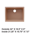 LS-GC48 Undermount Single Bowl Granite Composite Sink Bisque