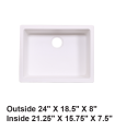 LS-GC48 Undermount Single Bowl Granite Composite Sink White