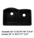 LS-GC68 Undermount Double Bowl 60/40 Granite Composite Sink Black
