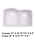 LS-GC68 Undermount Double Bowl 60/40 Granite Composite Sink White