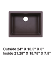 LS-GC48 Single Bowl Granite Composite Sink Coffee