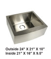 LS-F48 Single Bowl Farmhouse Apron Front Stainless Steel Sink