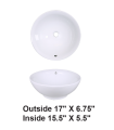 LS-C8 Above Counter Ceramic Sink White