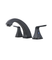 LS-B310101 Widespread Bathroom Faucet with Pop-up Drain in Matt Black