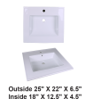 LS-C49 Vanity Top Ceramic Sink White