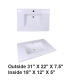 LS-C50 Vanity Top Ceramic Sink White