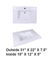 LS-C50 Vanity Top Ceramic Sink White