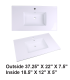 LS-C51 Vanity Top Ceramic Sink White