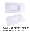 LS-C51 Vanity Top Ceramic Sink White