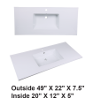LS-C52 Vanity Top Ceramic Sink White