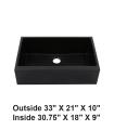 LS-GCF78 Single Bowl Farmhouse Apron Front Granite Composite Sink Black