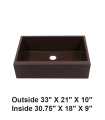 LS-GCF78 Single Bowl Farmhouse Apron Front Granite Composite Sink Coffee