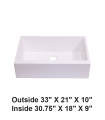 LS-GCF78 Single Bowl Farmhouse Apron Front Granite Composite Sink White
