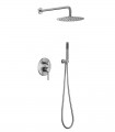 LS-S612006 Shower System with 9.75 in. Round Rainfall Shower Head and Handheld Shower Head in Brushed Nickel