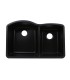 LS-GC68 Undermount Double Bowl 60/40 Granite Composite Sink Black