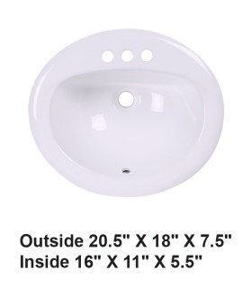 LS-C4 Drop-in Ceramic Sink White