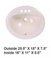 LS-C4B Drop-in Ceramic Sink Bisque