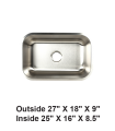 LS-49 Undermount Single Bowl Stainless Steel Sink