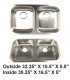LS-88ADA Undermount Double Bowl 50/50 Stainless Steel ADA Sink