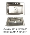 LS-D78ADA Drop-in Single Bowl Stainless Steel ADA Sink