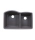 LS-GC68 Undermount Double Bowl 60/40 Granite Composite Sink Gray