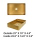 LS-H2315GD Gold Handmade Stainless Steel Vessel Sink